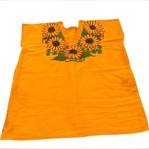 Embroidered Mexican Floral Blouse Traditional Tunic Shirt Colorful